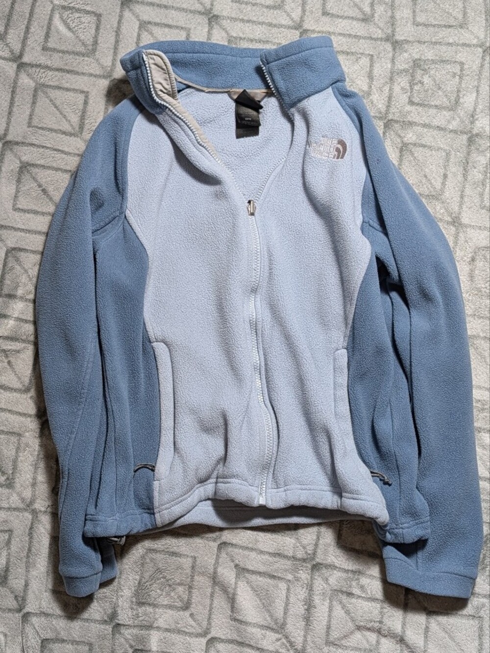 The North Face Light Blue Fleece Jacket with Dusty Blue Accents